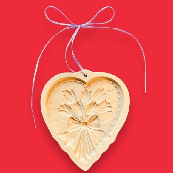Vintage Brown Bag Cookie Art Heart Tulip 1989 Hill Design Craft Cookie Mold - Picture 1 of 6